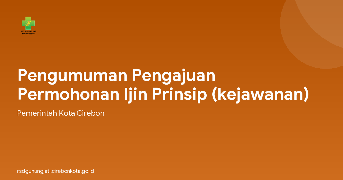 Pengumuman Pengajuan Permohonan Ijin Prinsip (kejawanan)